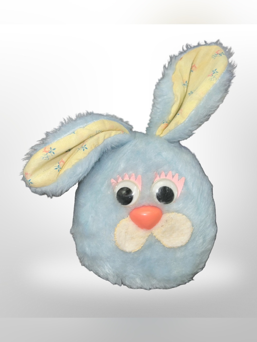 Vtg  Animal Fair Musical Chime Blue Bunny Rabbit Plush Round Stuffed Animal 6"